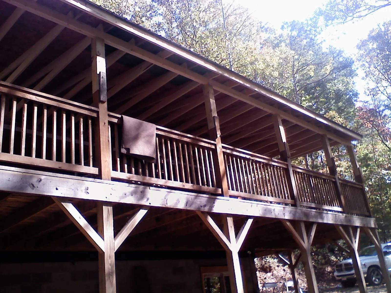Timber framing under a new elevated porch and deck — Roof Leak Repair in Rockmart by Roofing Brothers